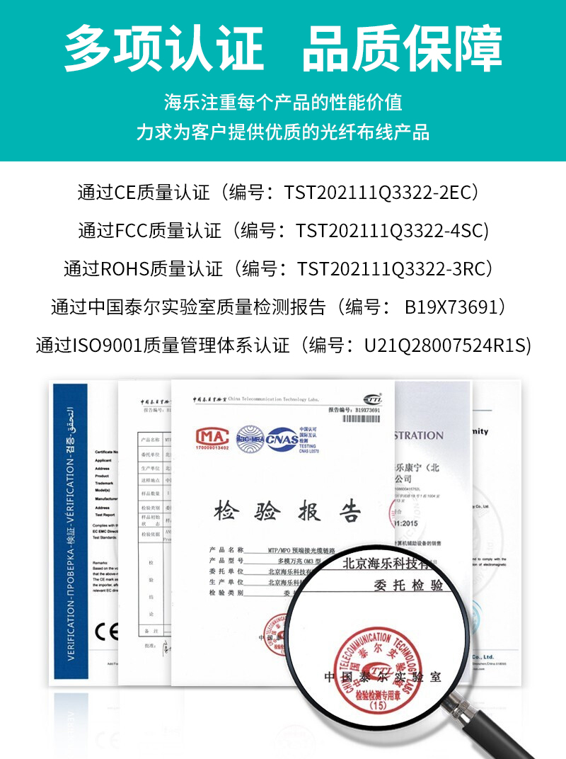 单模MPO-MPO光纤跳线12芯 OS2万兆单模40/100G/200G模块用跳纤_http://www.haile-cn.com.cn_布线产品_第5张