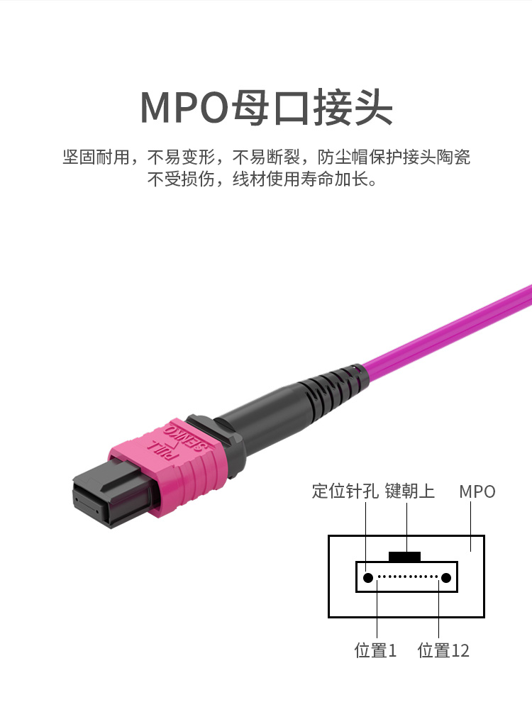 多模万兆MPO-LC12芯 40G转10G/100G转25G多模万兆OM4 MPO分支光纤线_http://www.haile-cn.com.cn_布线产品_第2张