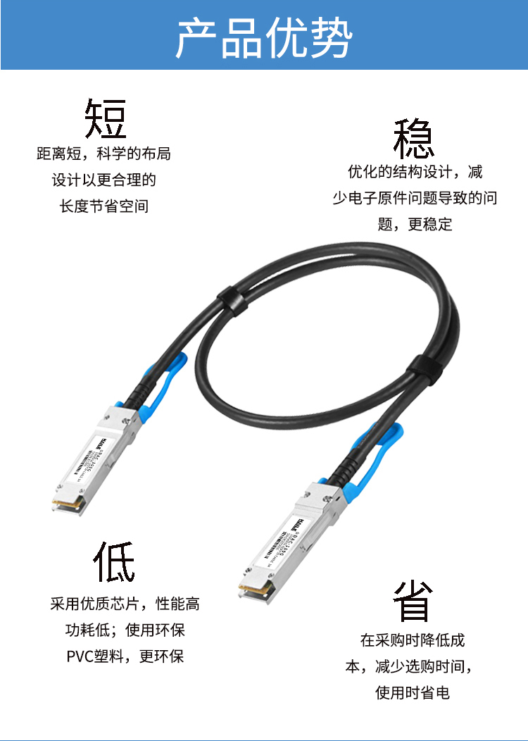铜缆QSFP28+ DAC堆叠线 万兆100G高速线缆 通用华为 H3C 思科 曙光 浪潮等_http://www.haile-cn.com.cn_布线产品_第3张