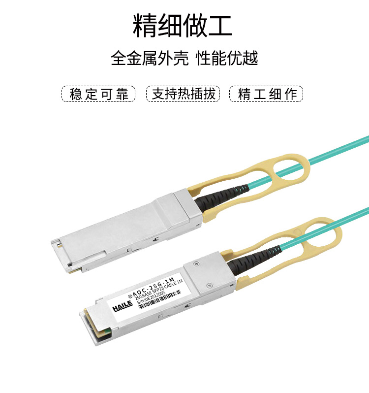 SFP28+AOC光纤堆叠线 万兆25G有源直连光缆 通用华为 H3C 思科 曙光 浪潮等_http://www.haile-cn.com.cn_布线产品_第4张