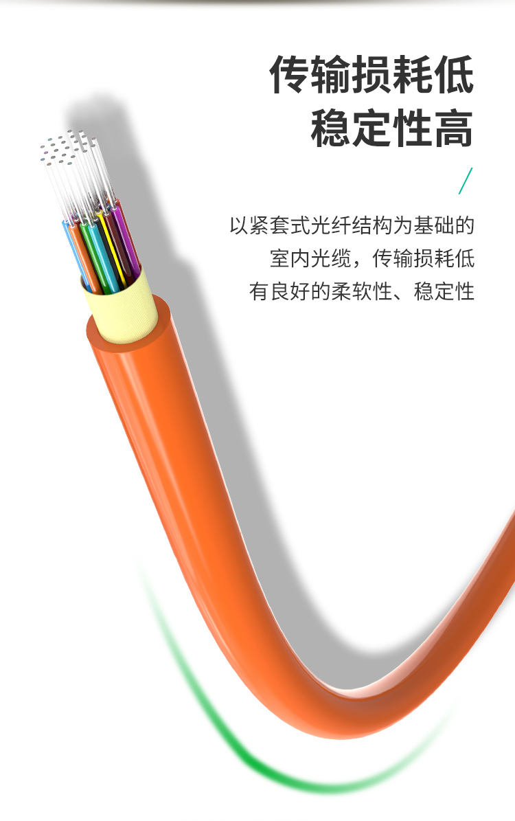 千兆多模OM2室内光纤光缆 50/125 GJFJH-4A1a 束状软光缆 100米 HT-200-4MD多买整条发货_http://www.haile-cn.com.cn_布线产品_第6张
