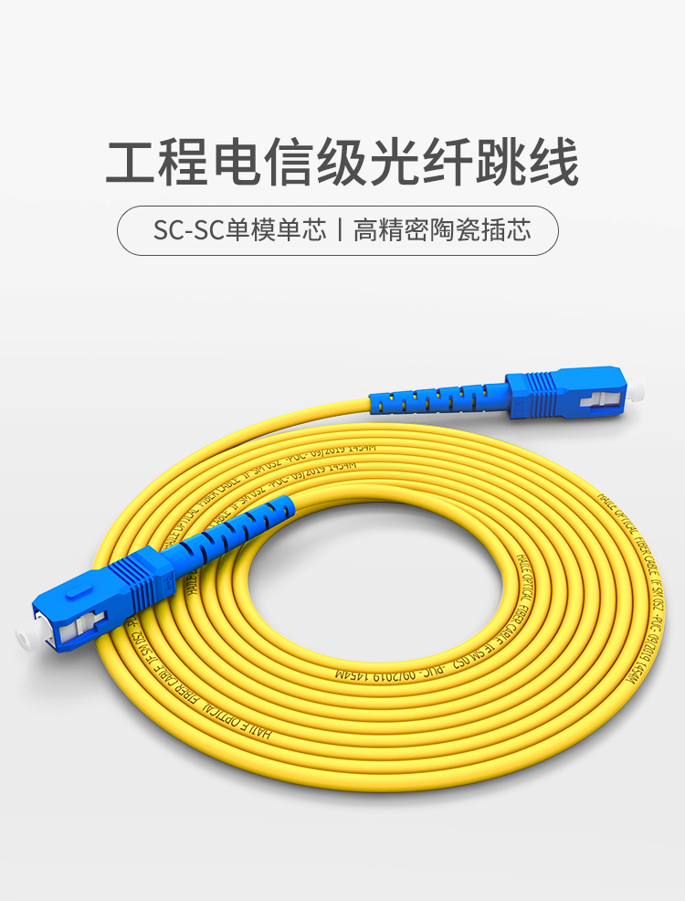 电信级单模万兆光纤跳线 单模单芯Φ3.0（SC-SC，9/125）_http://www.haile-cn.com.cn_布线产品_第1张