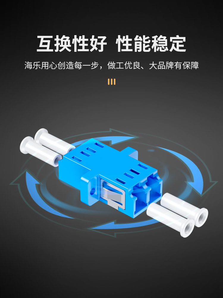 光纤适配器LC-LC 耦合器 法兰盘 工程电信级 蓝色 双工千兆万兆光纤单模多模通用 HK-LC-2B_http://www.haile-cn.com.cn_布线产品_第4张