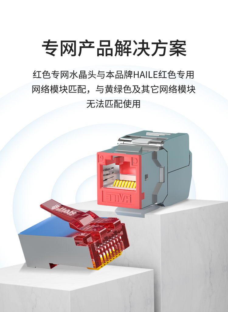 HAILE海乐 内外网屏蔽网络水晶头 HP-517(红A)_http://www.haile-cn.com.cn_专网屏蔽产品_第5张